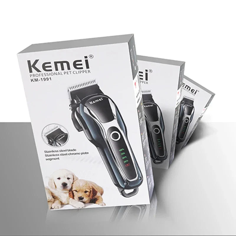 Kemei Rechargeable Professional Dog Hair Trimmer for Cat Cutter Grooming Machine Hair Remover Animal Hair Clipper for Pet Beauty Trend Shop