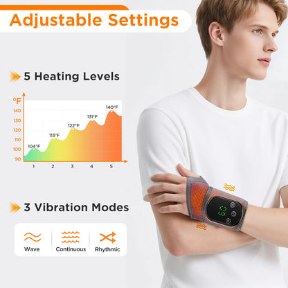 Cordless Heating Ankle Wrist Brace Vibration Massager Electric Hot Compress Massage Ankle Guard Wristband Hand Foot Protector Beauty World Shop