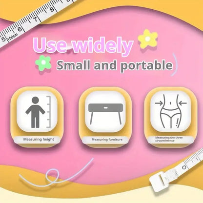 150 cm Cute Mini Soft Tape, Automatic Shrinking Tape Measure, Material Tape Measure, Plastic Tape Measure Beauty World Shop