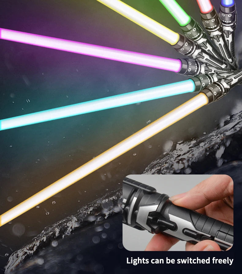2-in-1 Lightsaber Telescopic Flash Sword Toy Red & Blue or 7 Colours for Kids Gift Party Favors Dress Up Rave Prop with Sound Beauty World Shop