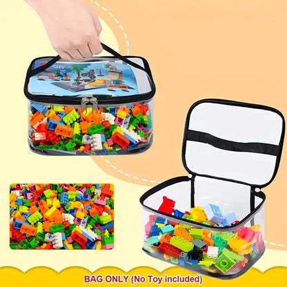 Transparent Mesh Zipper Toy Storage Bag - Large Capacity Puzzle and Block Organizer, Ideal for Toy and Building Block Storage So Beauty World Shop