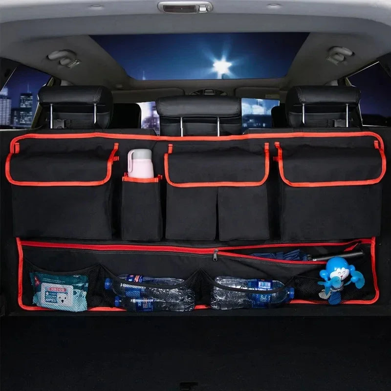 Back Seat Car Trunk Hanging Storage Bag Organizer With 9 Pockets Oxford Waterproof Multi-pocket Car Trunk Storage Bag Organizer Beauty World Shop