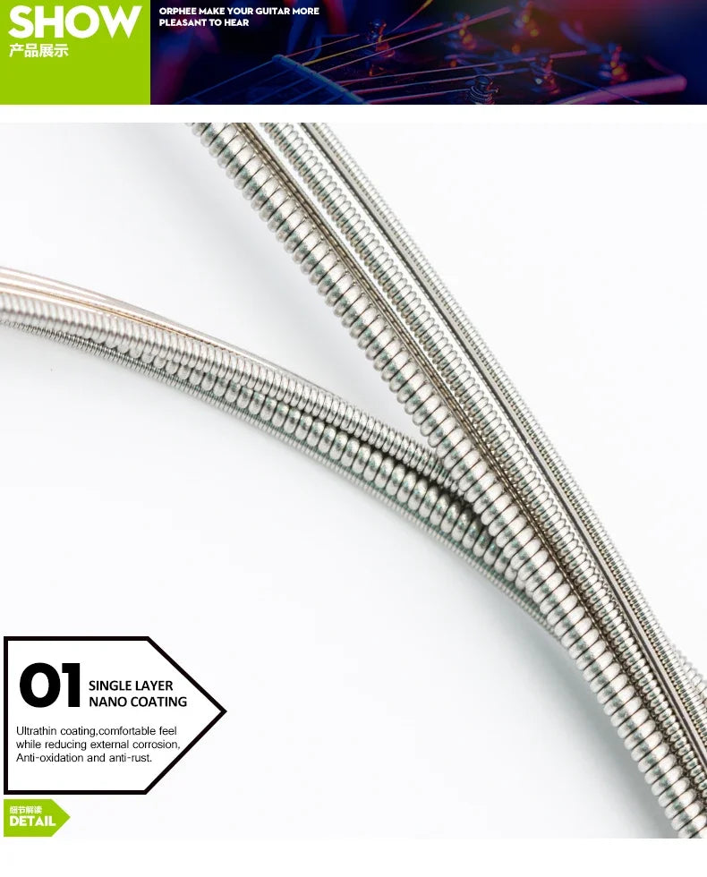 Orphee 1/5/10 Pcs Electric Guitar Strings Set RX Series Hexagonal Carbon Steel 6 String for Electric Guitar Accessories&Parts Beauty World Shop