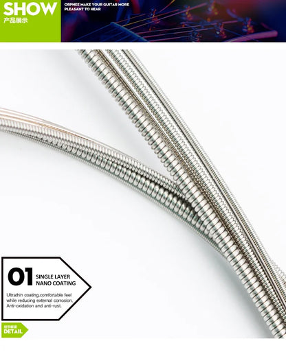 Orphee 1/5/10 Pcs Electric Guitar Strings Set RX Series Hexagonal Carbon Steel 6 String for Electric Guitar Accessories&Parts Beauty World Shop