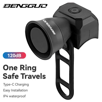 Bicycle Horn Mountain Bike Battery/USB Charging Waterproof Electronic Bike Bell Riding Equipment Children's Scooter Accessories Beauty World Shop