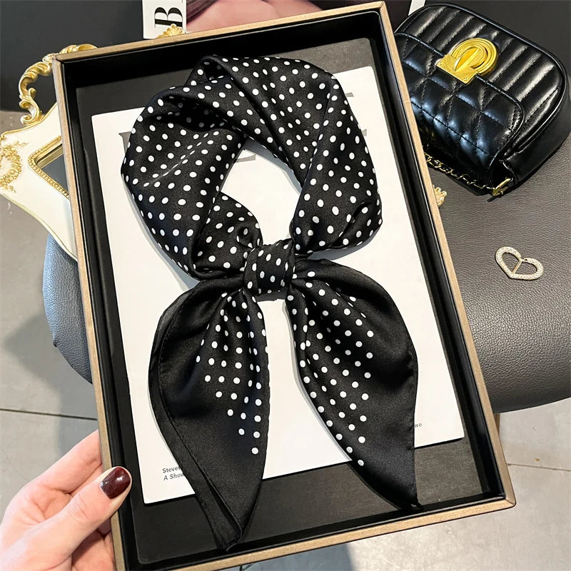70cm Silk Feeling Square Scarf Women Satin Bandana Print Scarves Head Band Fashion Lady Hair Shawl Wrap Female Neckerchief Hijab Beauty World Shop