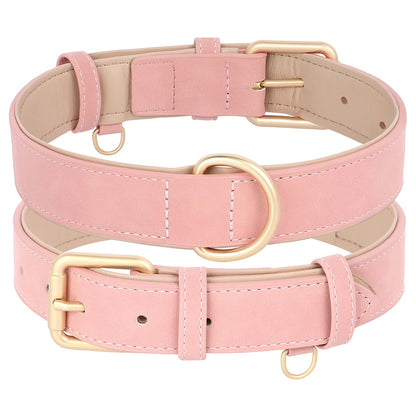 Soft Padded Dog Collar Leash Set PU Leather Pet Dog Collars Necklace With Walking Lead Rope Adjustable For Small Medium Dogs Pug Beauty World Shop