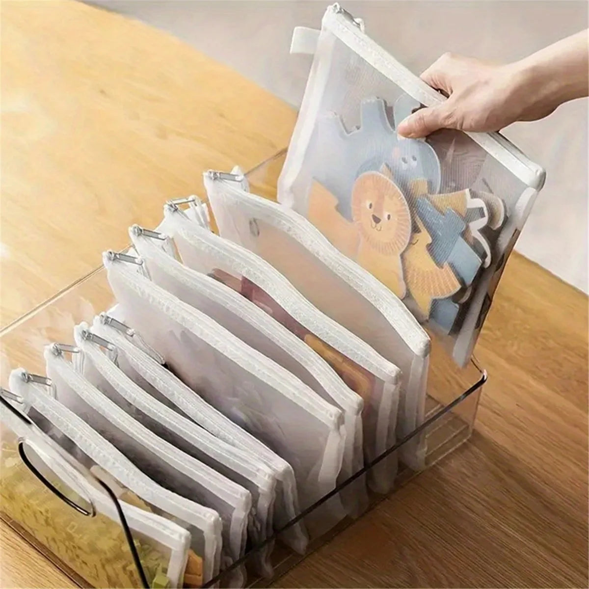 8pcs Zipper Mesh Bags, 3 Sizes, Zipper Mesh Bags, Waterproof Clear Travel Bags, Office Supplies Document Bags With Zipper Beauty World Shop