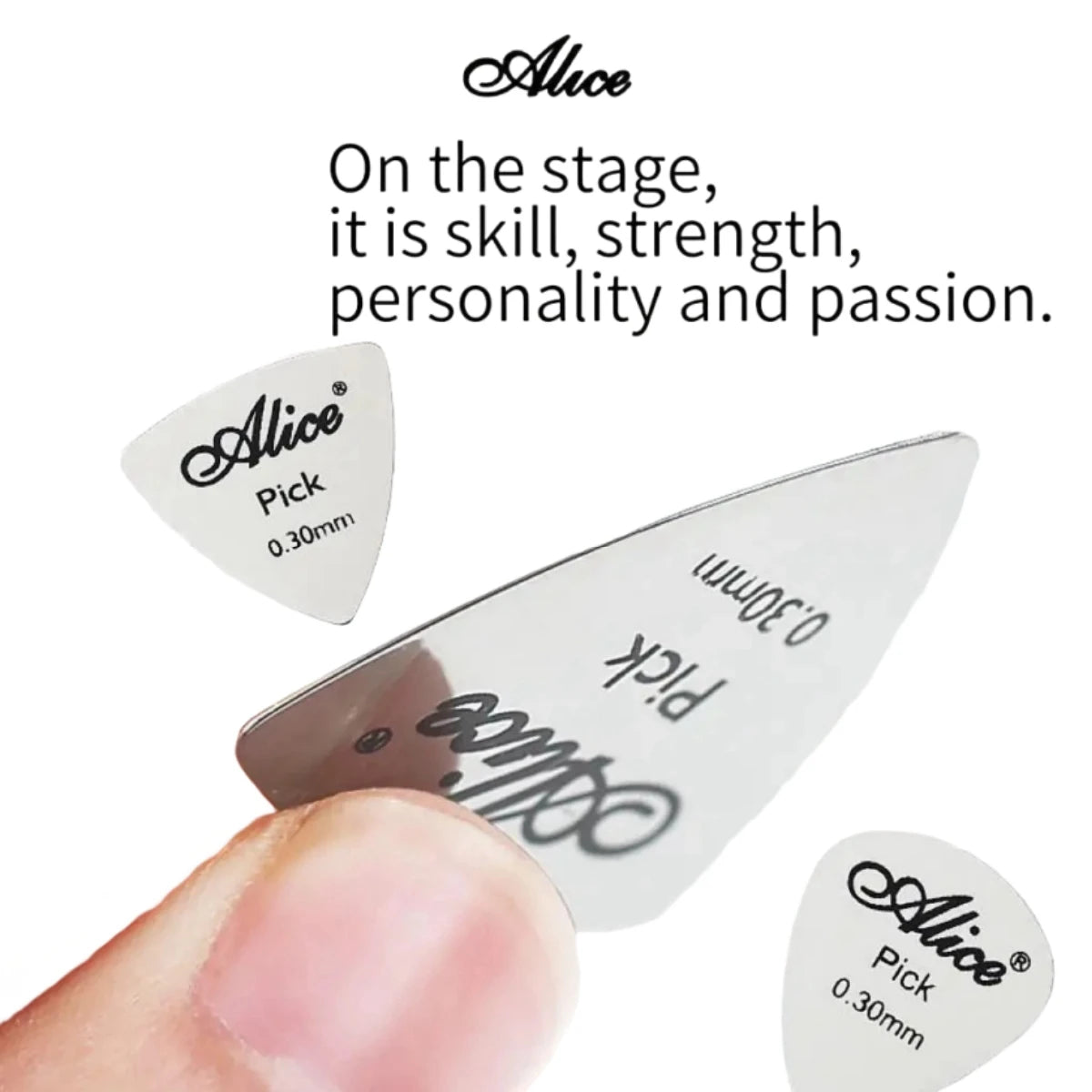 Alice 10Pcs Metal Guitar Pick 0.3mm Thin Durable Silver Color Professional Bass Ukelele Guitar Picks Guitar Amplifier Bass Guita Beauty World Shop