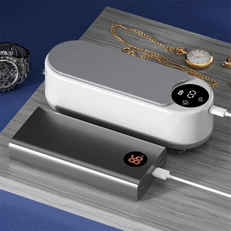 Portable Household Cleaning Machine, 450ml Clean Pod Ultrasonic Cleaner, Jewelry Cleaner Machine for Ring, Glasses, Makeup Brush Beauty World Shop