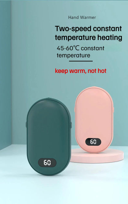 USB Rechargeable Hand Warmer Power Bank 2-in-1 Mini Electric Heater High-Capacity Pocket Warmer Winter Gift for Cold Weather Beauty World Shop