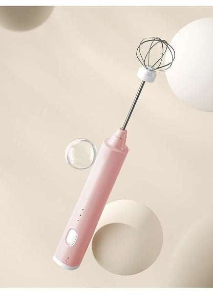 1 PCS USB Rechargeable Handheld Egg Beater 3 Speeds Electric Milk Frother Foam Maker Mixer Coffee Drink Frothing Wand Foamer Beauty World Shop