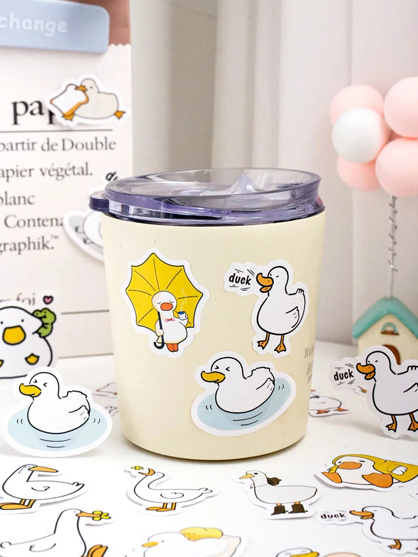 Etori Life46pcs/pack Good Life Duck Album decorative stickers Self-adhesive stickers for DIY student stationery notebook diary Beauty World Shop