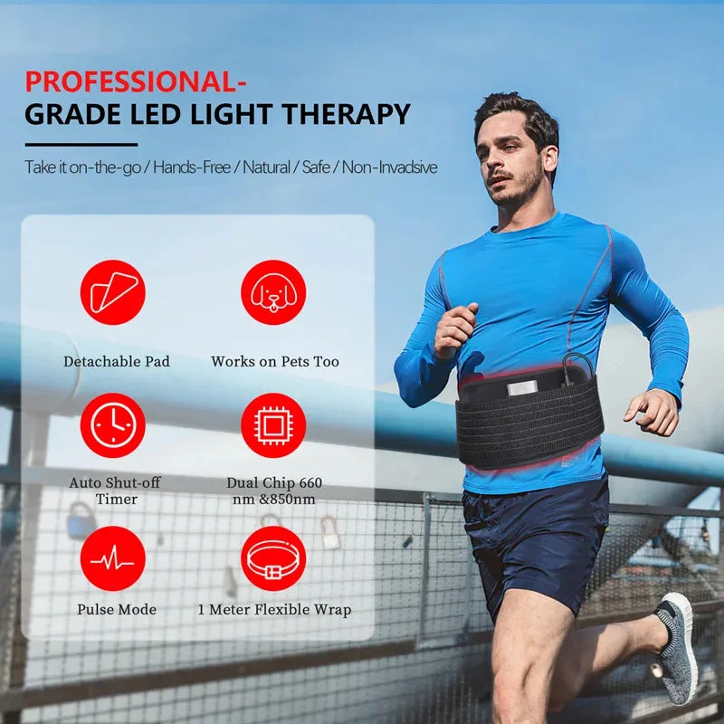 Infrared Light LED Healthcare Belt Waist Red Light Heating Massage Belt Pad Lumbar Back Waist Massager For Muscle Body Relief Beauty World Shop