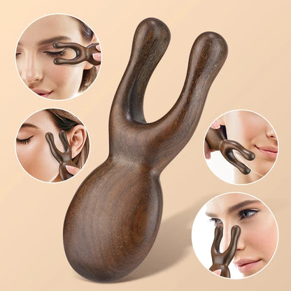 Wooden Gua Sha Facial Tools  Head Massager Sandalwood Wood Massage Tool for Face Nose Eye  Wood Therapy Massage Acupressur Tools Beauty Trend Shop