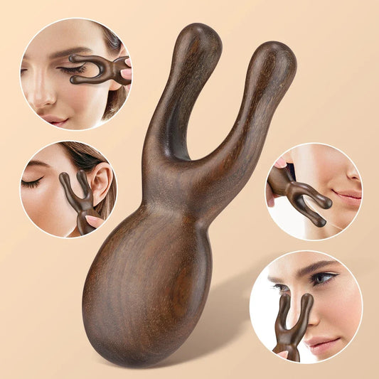 Wooden Gua Sha Facial Tools  Head Massager Sandalwood Wood Massage Tool for Face Nose Eye  Wood Therapy Massage Acupressur Tools Beauty Trend Shop