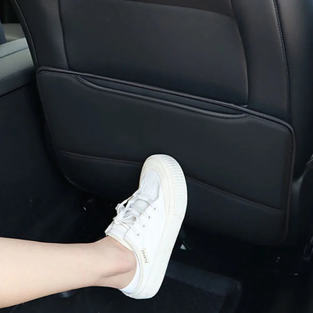 BLALION PU Leather Car Anti-kick Pad Auto Seat Back Organizer Storage Bag Car Backseat Anti Scratch Protector Pads with Cover Beauty World Shop