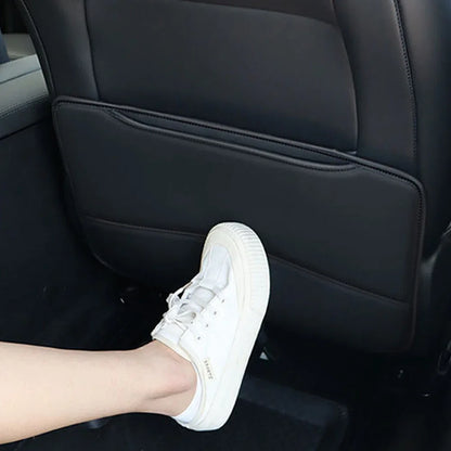 BLALION PU Leather Car Anti-kick Pad Auto Seat Back Organizer Storage Bag Car Backseat Anti Scratch Protector Pads with Cover Beauty World Shop