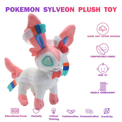Leafeon Vaporeon Glaceon Sylveon Espeon Umbreon Vaporeon Sylveon Plush Toys Game for Collectible Gift,Soft Plushies Stuffed Beauty World Shop