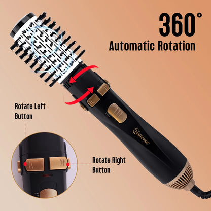 Hatteker EU 4-Head Hair Dryer Hot Air Brush Strong Wind Electric Straightener Curler Roller Comb Blower Styling Tool for Women Beauty World Shop