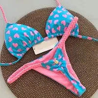 New Sexy Bikini Solid Color Lace-up Split Two-piece Swimsuit for Women Beauty World Shop