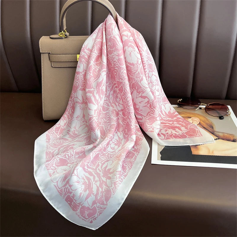 2025 New Fashion Luxury Printed Square Shawl Women 70x70cm Pashmina Silk Scarf Neck Headband Bandana Beauty World Shop