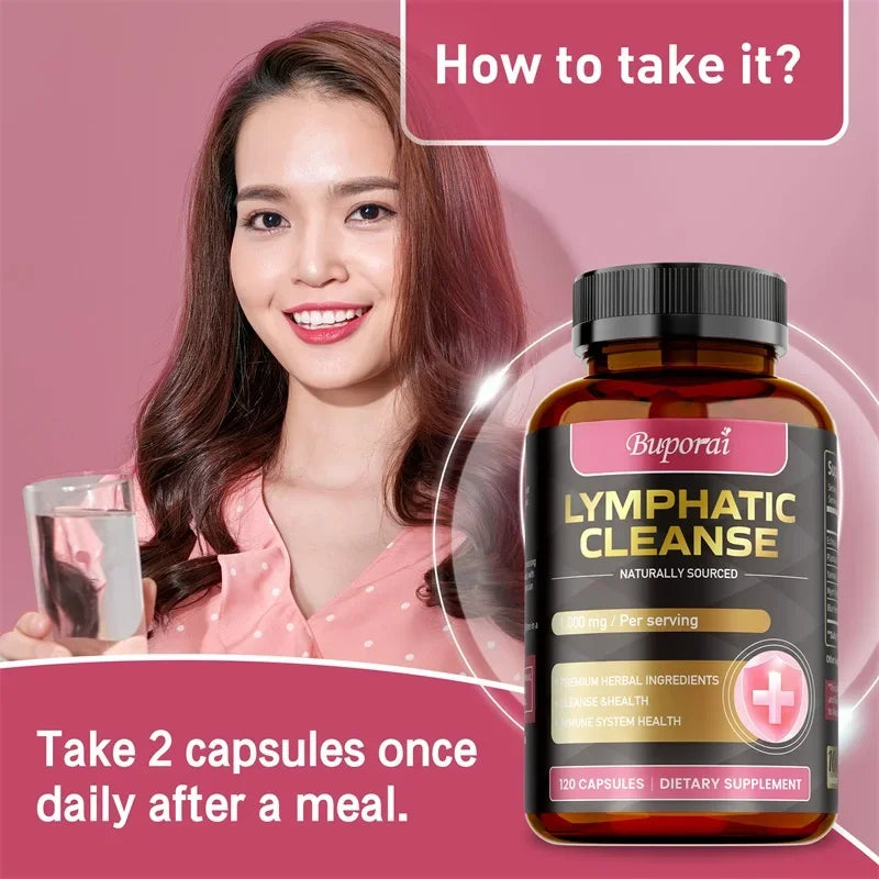 Lymphatic Cleanse - Supports Lymph Node Health and Fluid Balance, Boosts Immunity, and Promotes Overall Well-being - 120pcs Beauty World Shop