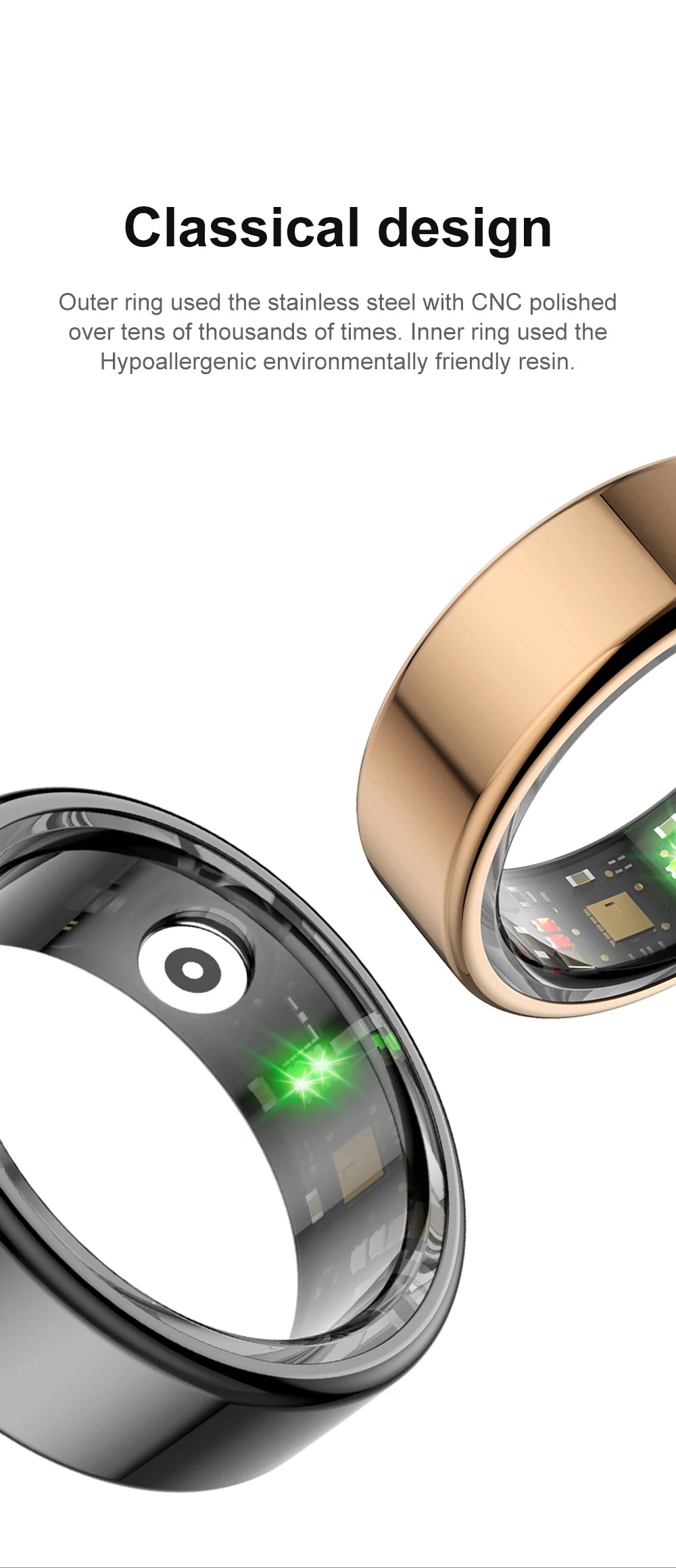 2024 COLMI R02 Smart Ring with Charging Case for Men Women, Battery Life, 39 Days, Health Monitor, 5ATM Waterproof Beauty World Shop