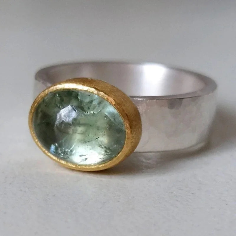 New Double Color Simple Inlay Green Color Zircon Hoop Rings For Women Engagement Birthday Gift Accessories Custom Jewelry Beauty World Shop