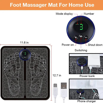 Electric Foot Massager Pad Muscle Massage Relaxation Trainer For Massage Fitness Outdoor Sport Home Family Relax Beauty World Shop