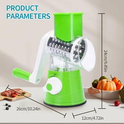 1 Set Super Efficient 3-in-1 Cheese Grater & Vegetable Slicer - Manual Food Processor for Effortless Kitchen Prep Home Accessories Store