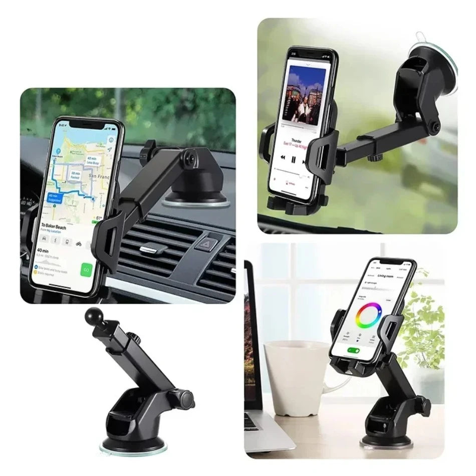 360° Windshield Car Phone Holder Car Dashboard Mobile Cell Support Bracket Universal Sucker for iPhone 16 15 14 Samsung Xiaomi Beauty World Shop