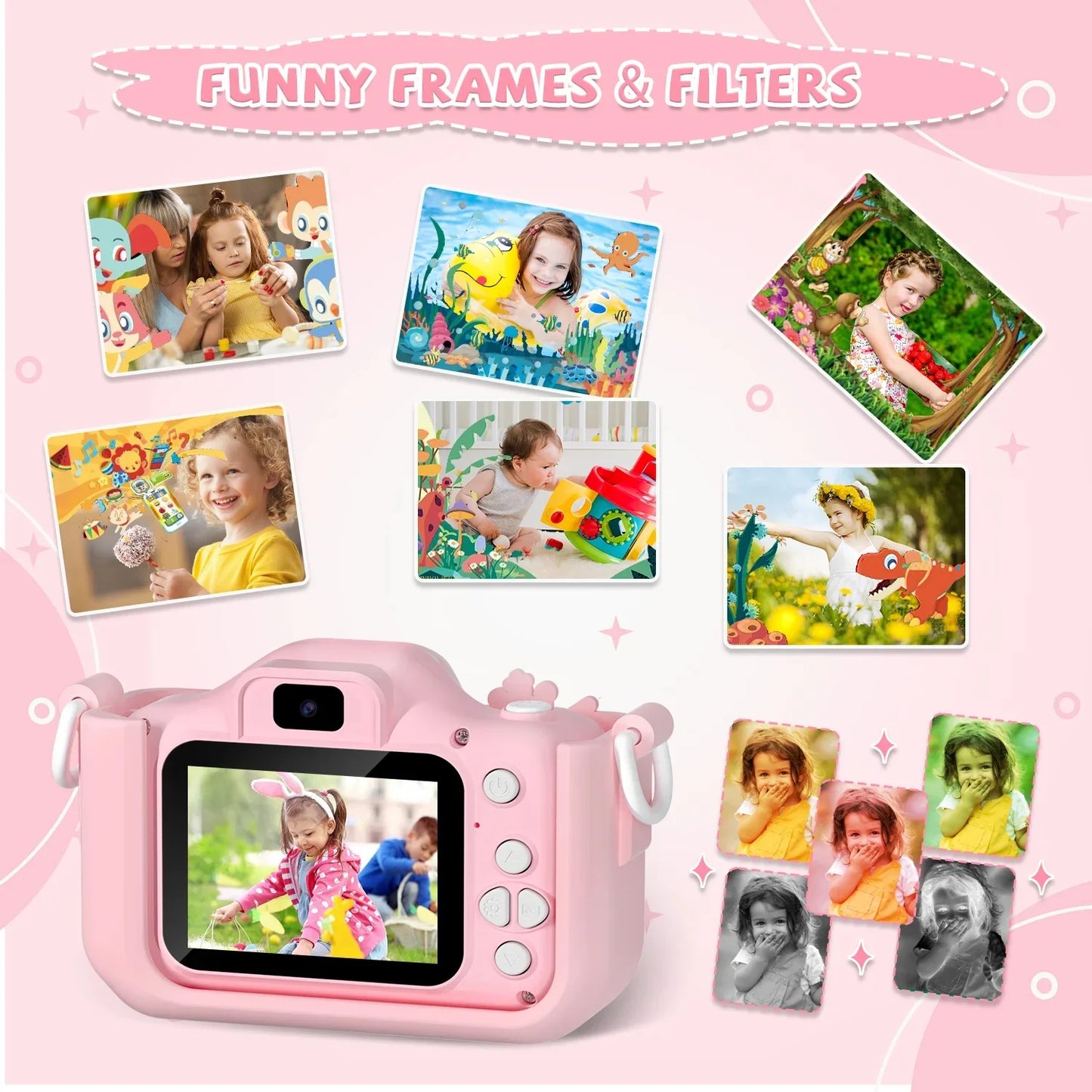 Christmas Children Camera HD 1080P Toddler Digital Video Camera 2.0inch Kids Camera with Silicone Cases Toys for Christmas Gifts Beauty Fashion
