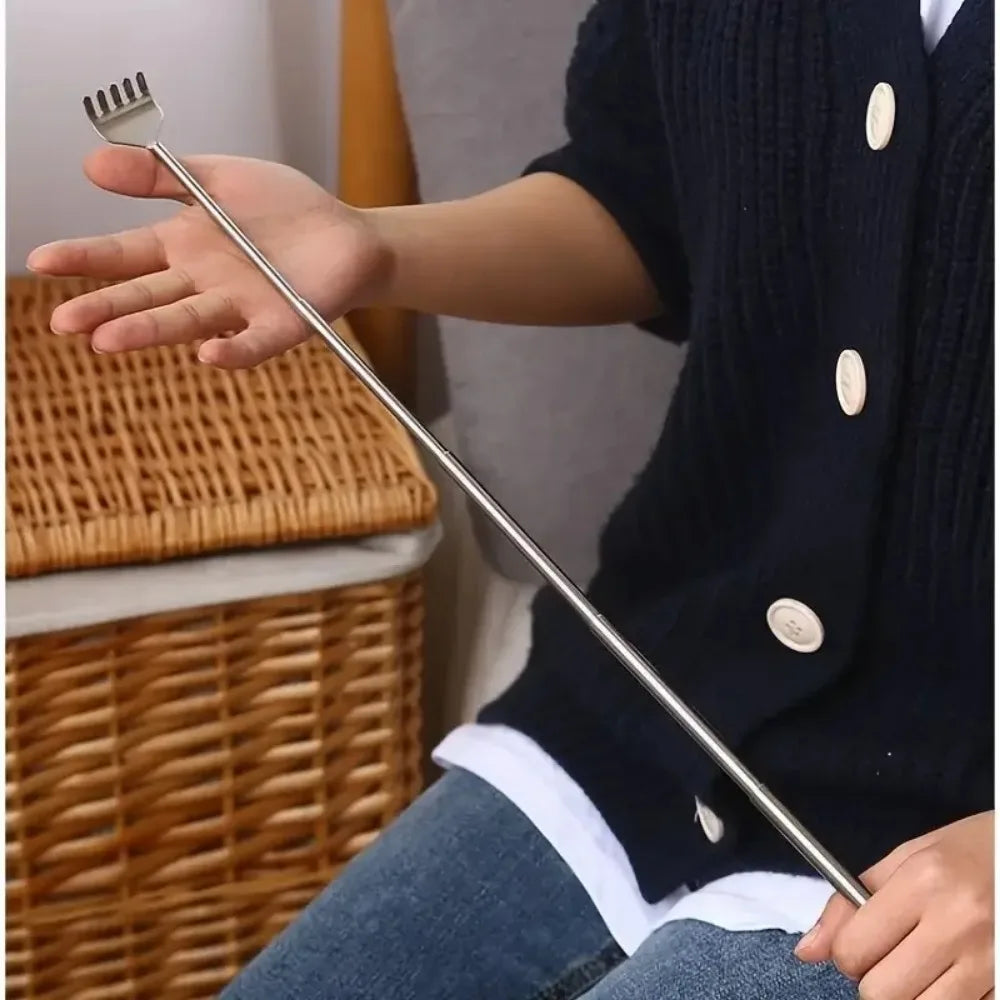 Practical Telescopic Pocket Scratching Massage Kit Stainless Steel Scratcher Handy Pen Clip Back Scratcher Relax Back Massager Beauty World Shop