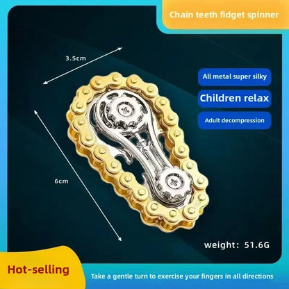 Sprocket Flywheel Flywheel Flying Top Flying Disk Anti-Anxiety Ornaments Metal Bicycle Chain EDC Rotating Flying Disk Adult Toy Beauty World Shop