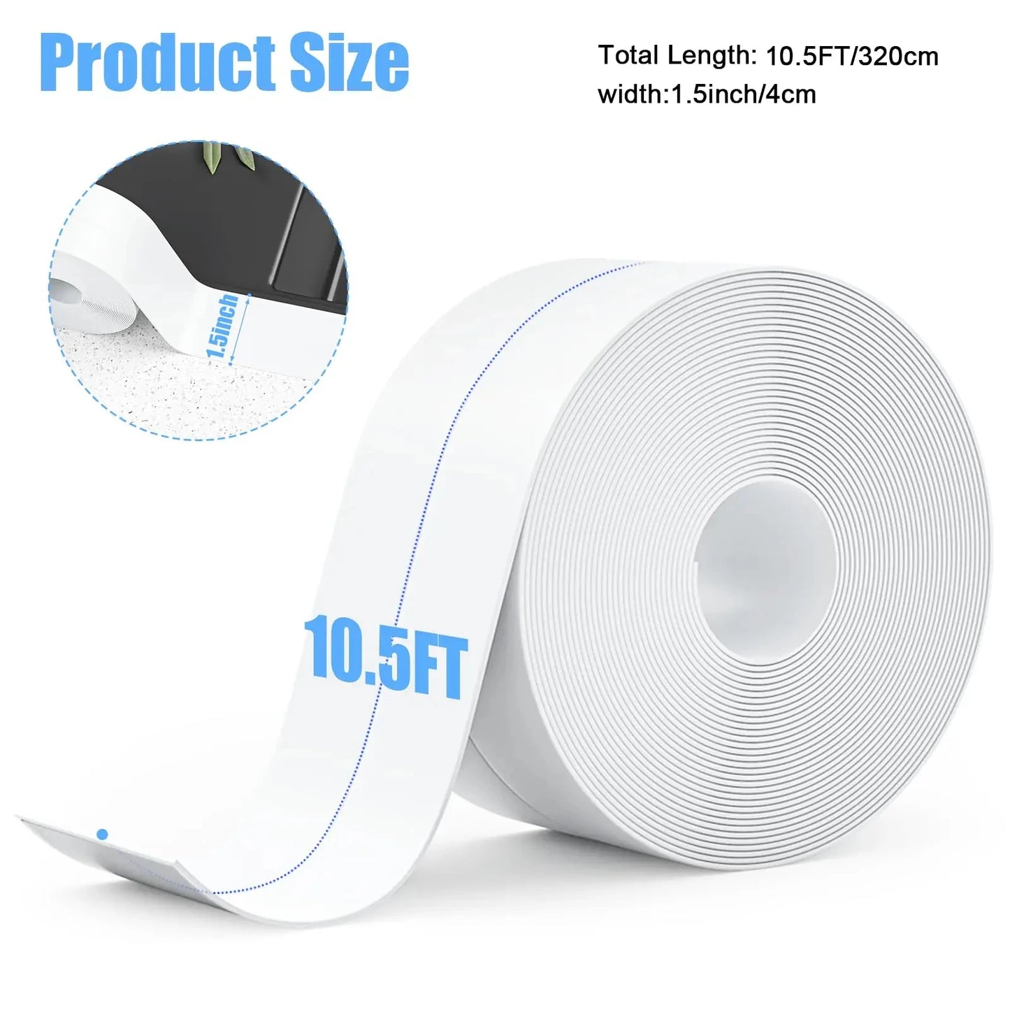 PVC tape Waterproof wall glue sink edge seal mildew resistant caulking strip Kitchen bathroom shower tub Beauty World Shop