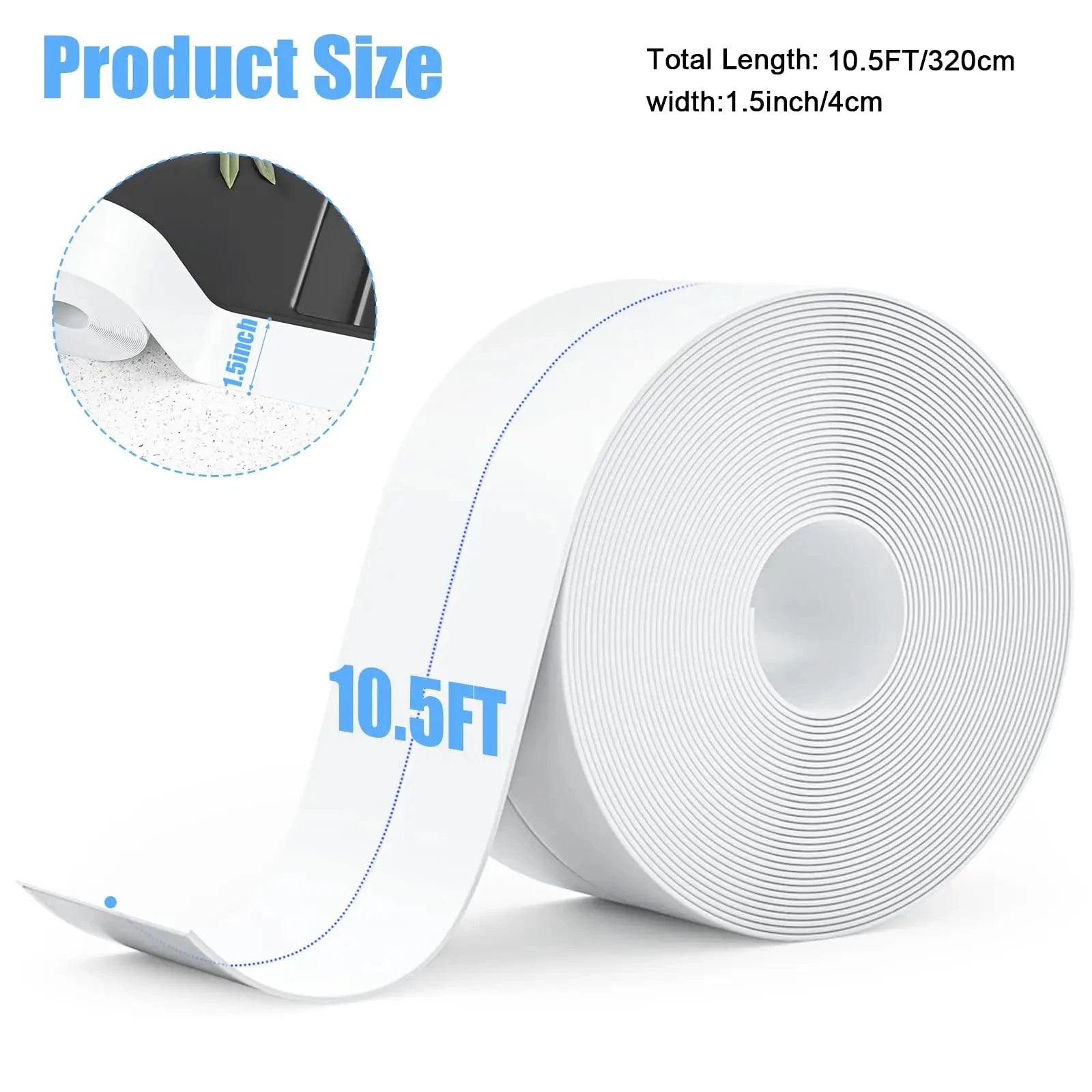 PVC tape Waterproof wall glue sink edge seal mildew resistant caulking strip Kitchen bathroom shower tub Beauty World Shop