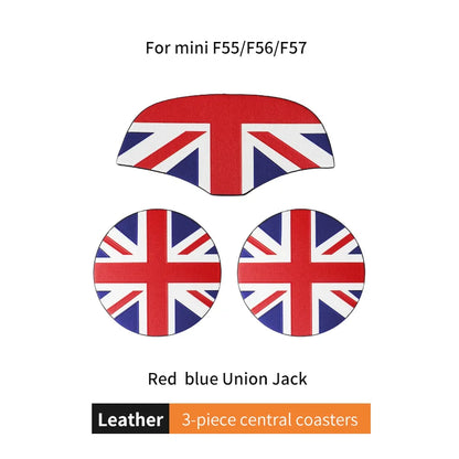Union Jack Coffee Cushion Storage Groove Protect Coaster Car Cup Anti Slip Pad Mat For MINI Cooper F55 F56 F54 F60 Accessories Beauty World Shop