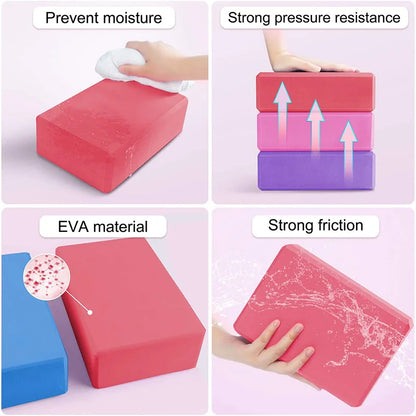 1pc High Density Yoga Foam Blocks Non-slip Solid Color Yoga Balance Fitness Dance Supplies For Yoga Pilates And Meditation Beauty World Shop