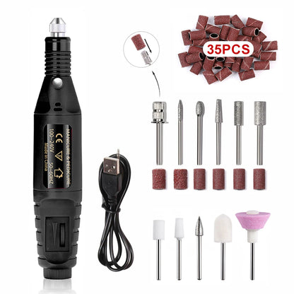 Nail Sander Set Electric Nail Drill Machine Grinding Equipment Milling Cutter For Manicure Pedicure Strong Polishing Tools