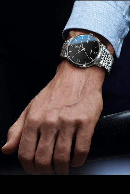 POEDAGAR Luxury Sports Men's Wristwatch Stainless Steel Waterproof Date Man Watch High Quality Casual Fashion Quartz Men Watches Beauty World Shop
