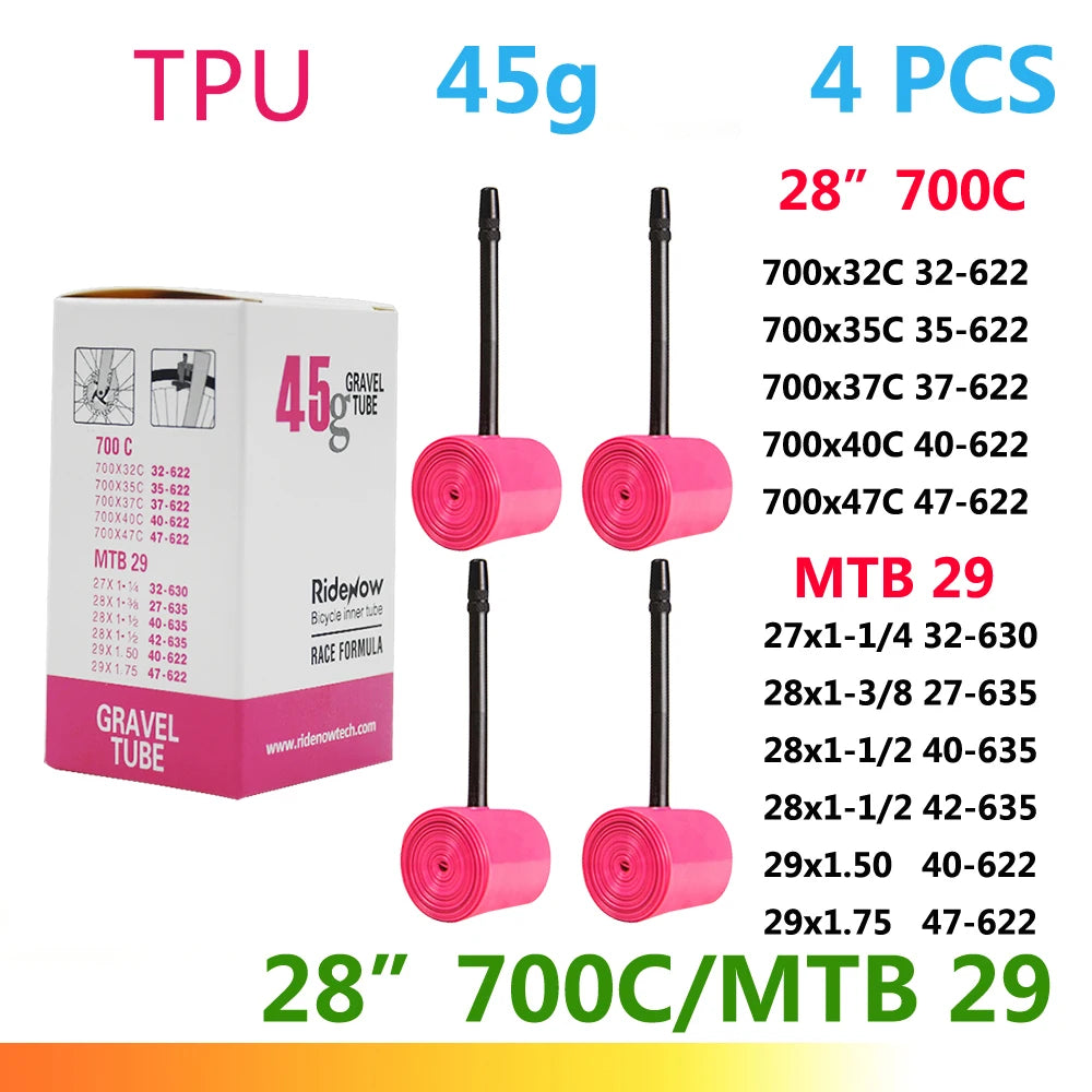 RideNow TPU Bike Inner Tube 700C 700x18 23 25 28 32 35 37 40 47C Road Bicycle Tire MTB Bike Camera 29x1.5 1.75 1.9 pneu aro Beauty World Shop