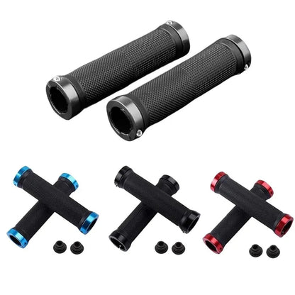 Bicycle Rubber Grips Alloy Lock Non-Slip Rubber Bicycle Handlebar Grips Double Aluminum Lock on Locking Bicycle Handlebar Grips Beauty World Shop