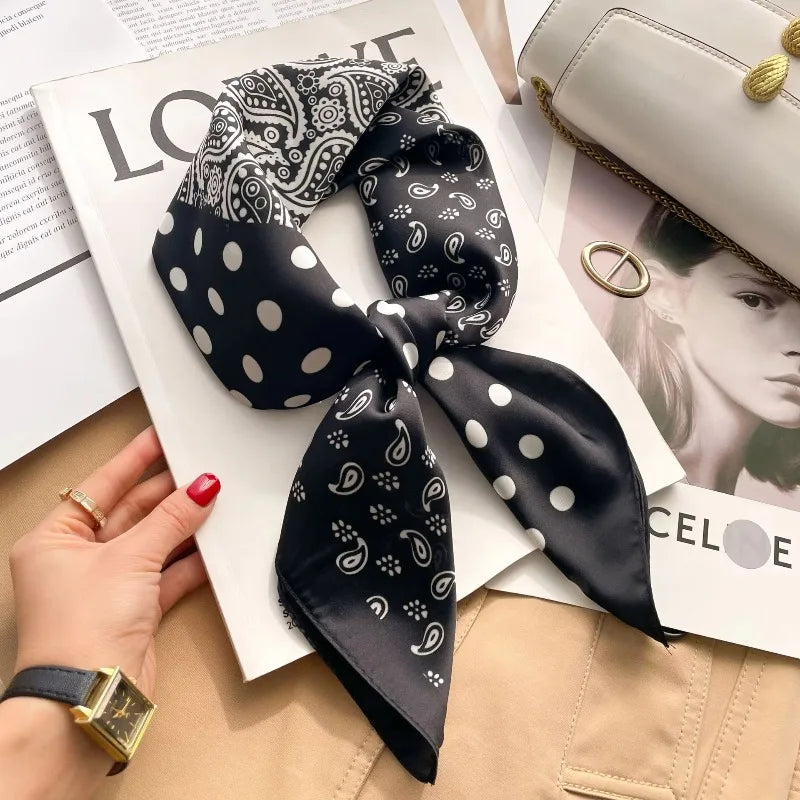 New Fashion Silk Scarf Neckerchief Women's Silk Square Scarf Purse Luxury Scarf for Women Designer Silk Headscarf Beauty World Shop