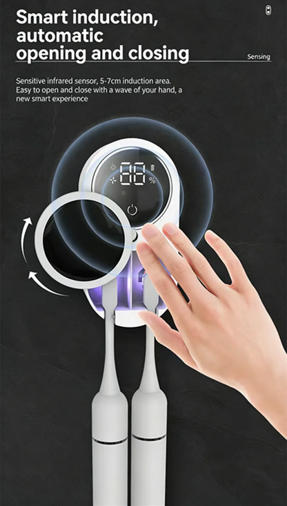 Mini Portable Rechargeable Travel Toothbrush Sterilizer Induction Switch with Charge Display UV Toothbrush Sterilizer Case Beauty World Shop
