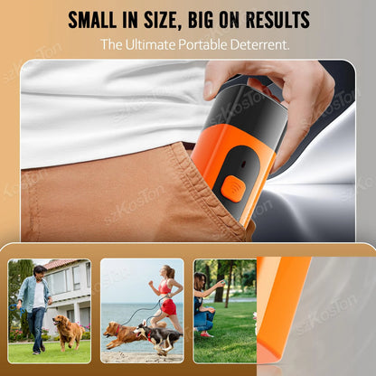 Portable Ultrasonic Dog Repeller with Strobe Light Rechargeable Bark Control Device for Training Anti-Barking & Chasing Dogs