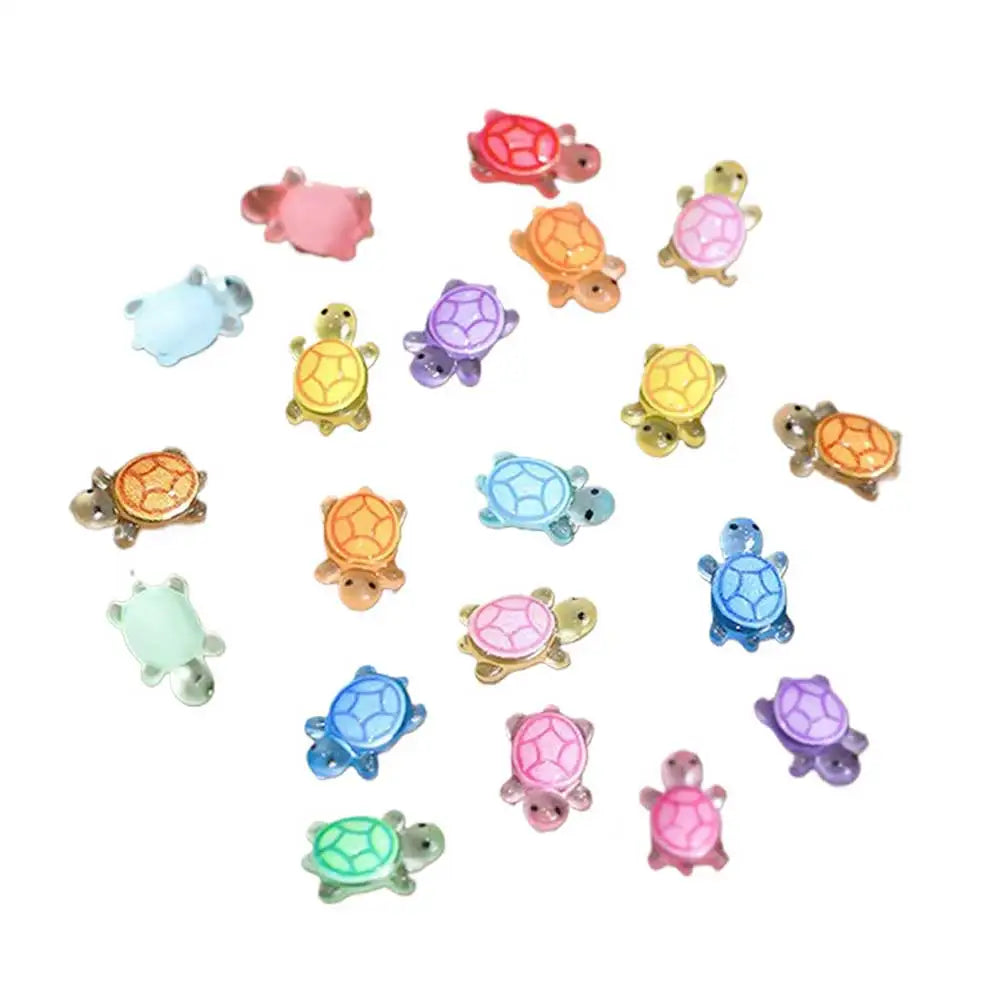 100-500pcs Mini Resin Turtles Night Glow Turtle Figurines Multi-Function Glow in The Night Turtle Miniatures for Micro Landscap Beauty World Shop