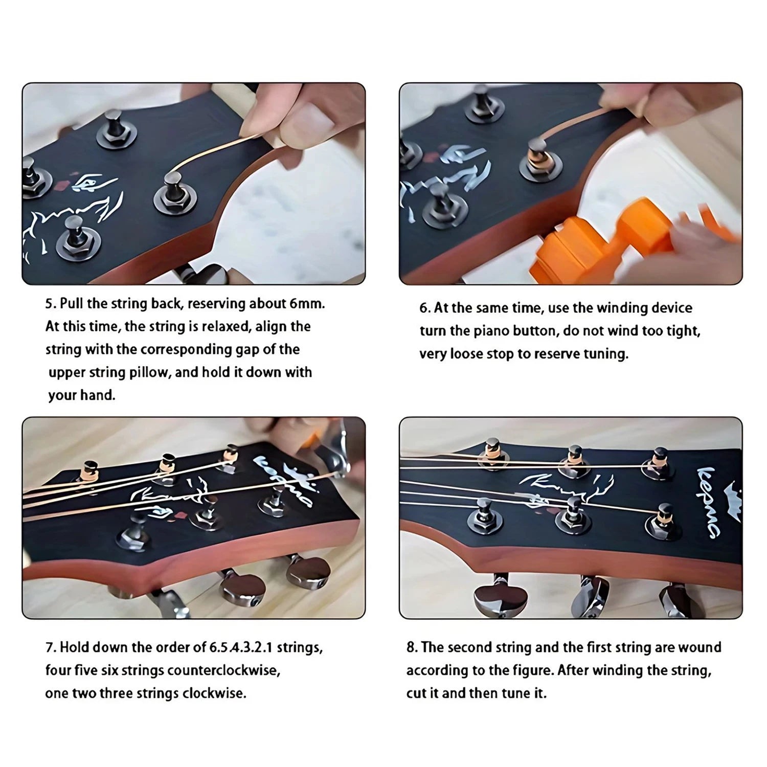 6Pcs/Set High-Quality Acoustic Guitar Strings - Replacement Guitar Strings, Premium Guitar Accessories Beauty World Shop