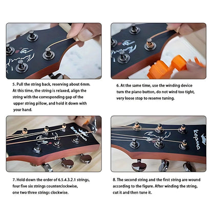 6Pcs/Set High-Quality Acoustic Guitar Strings - Replacement Guitar Strings, Premium Guitar Accessories Beauty World Shop