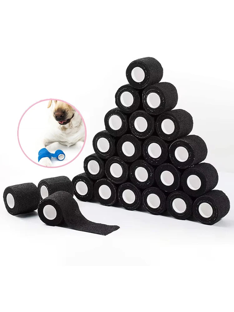 6pcs Self-Adhering Bandage Fixing Bandage Animal Bandage Hand Tearing Waterproof Elastic Bandage for Pets 5 cm X 4.5 M Beauty World Shop